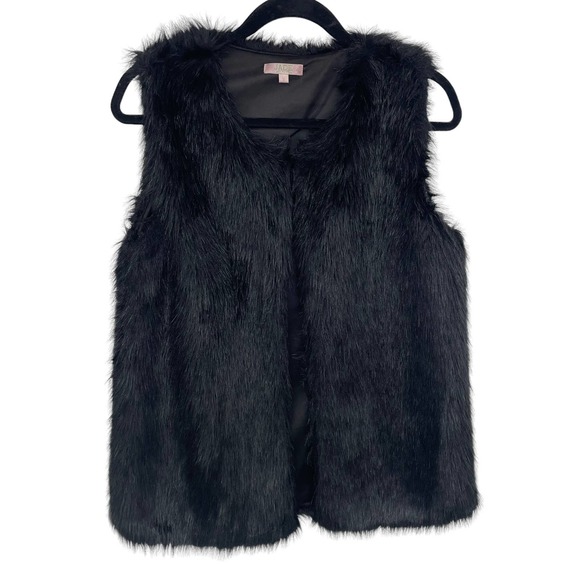 Jade Faux Fur Vest Black Small - Picture 1 of 6